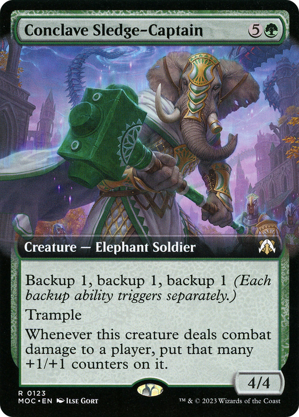 Conclave Sledge-Captain (Extended Art) (123) [March of the Machine Commander] foil - Deck Out Gaming