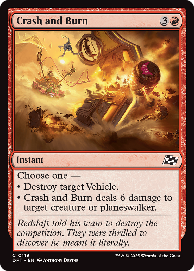 Crash and Burn (119) [Aetherdrift] foil - Deck Out Gaming