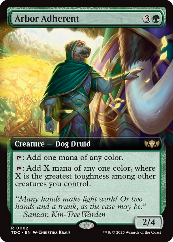 Arbor Adherent (Extended Art) (82) [Commander: Tarkir: Dragonstorm] - Deck Out Gaming