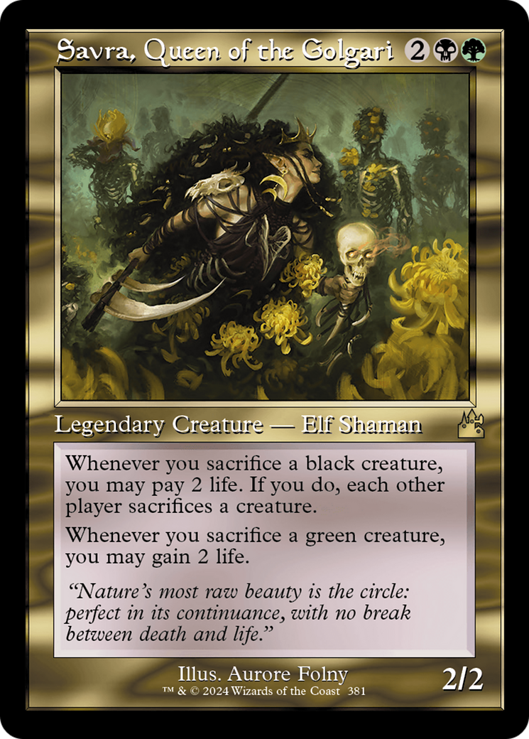 Savra, Queen of the Golgari (Retro Frame) (381) [Ravnica Remastered] - Deck Out Gaming