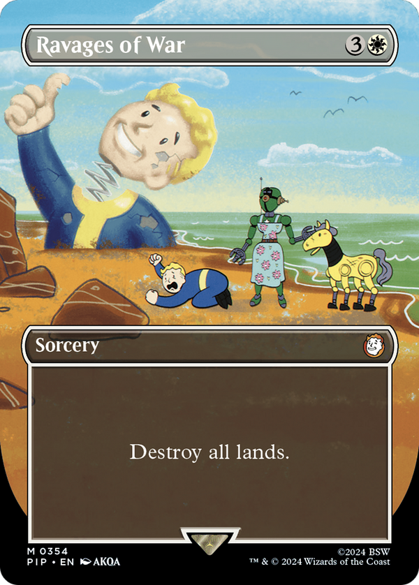 Ravages of War (Borderless) (354) [Fallout] foil - Deck Out Gaming