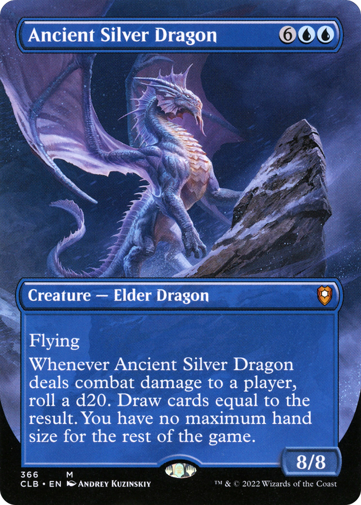 Ancient Silver Dragon (Borderless) (366) [Commander Legends: Battle for Baldur's Gate] foil - Deck Out Gaming
