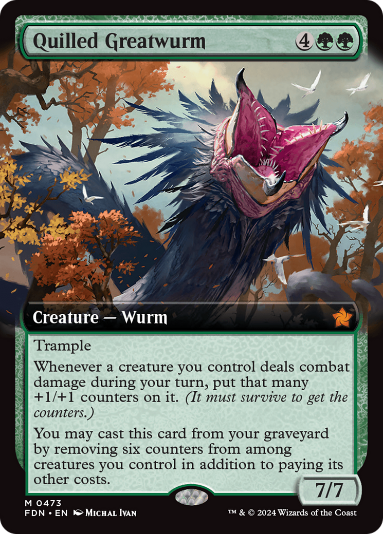 Quilled Greatwurm (Extended Art) (473) [Foundations] foil - Deck Out Gaming