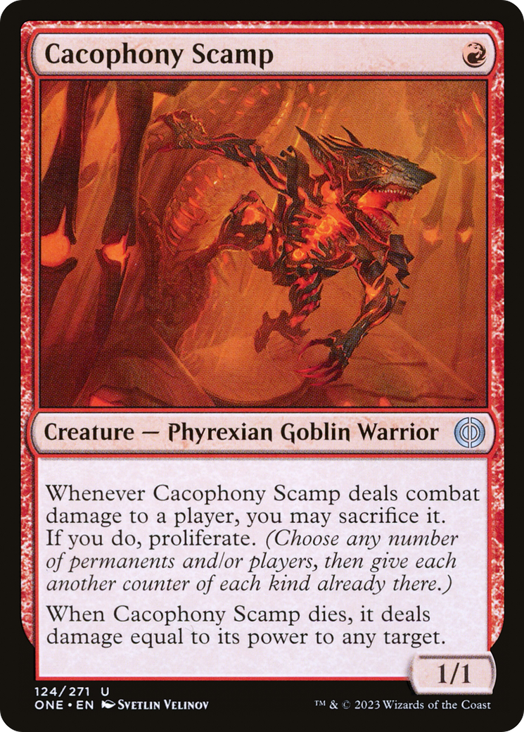 Cacophony Scamp (124) [Phyrexia: All Will Be One] foil - Deck Out Gaming