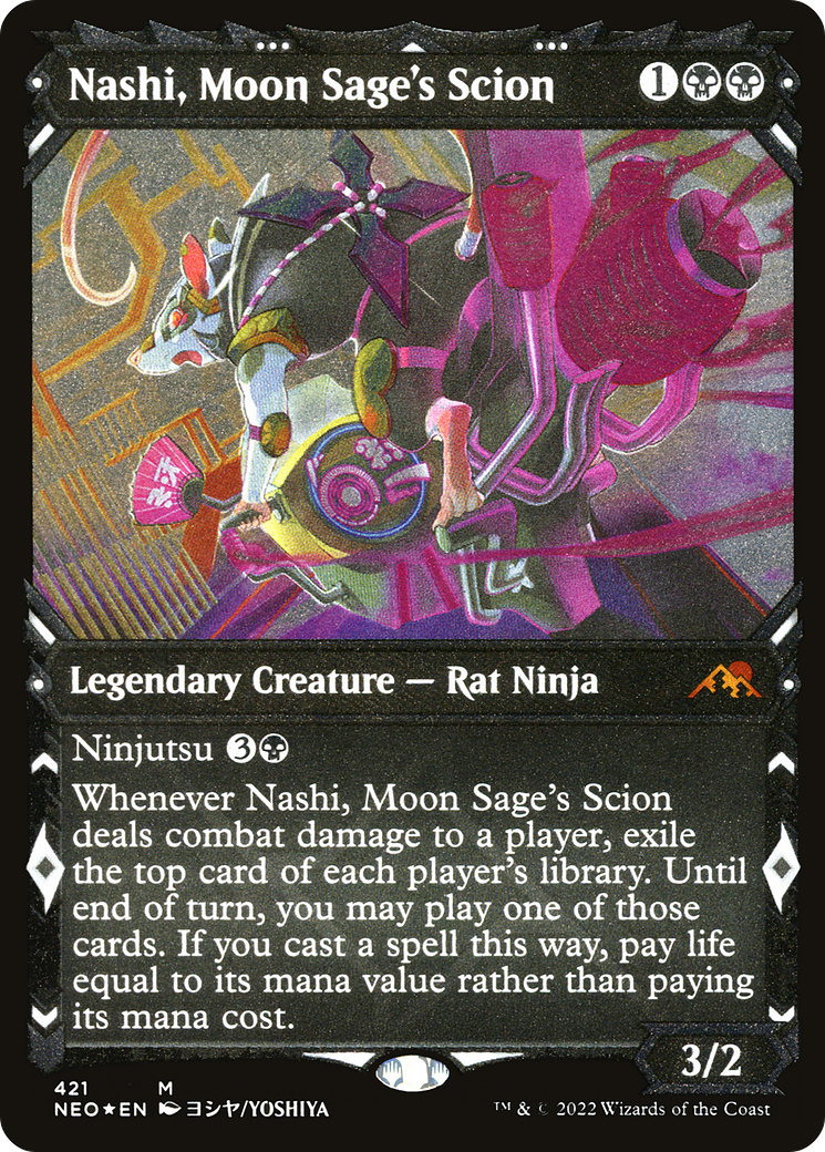 Nashi, Moon Sage's Scion (421) [Kamigawa: Neon Dynasty] etched - Deck Out Gaming