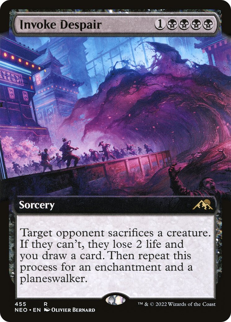 Invoke Despair (Extended Art) (455) [Kamigawa: Neon Dynasty] foil - Deck Out Gaming