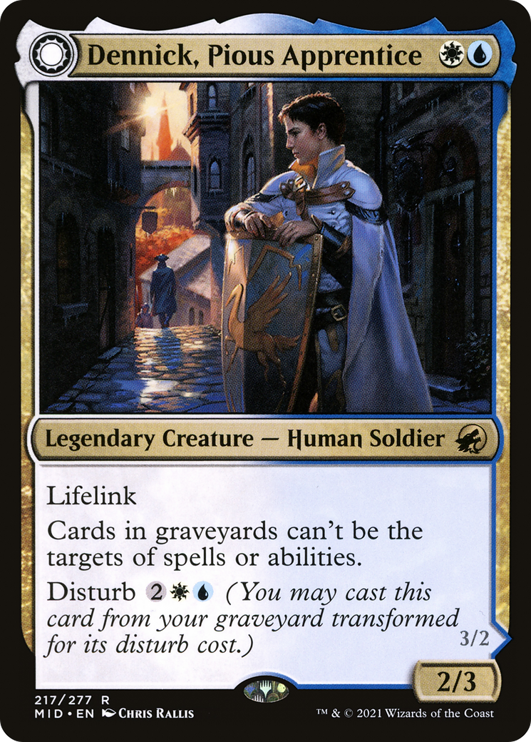 Dennick, Pious Apprentice // Dennick, Pious Apparition (217) [Innistrad: Midnight Hunt] - Deck Out Gaming