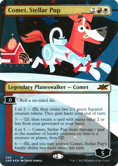 Comet, Stellar Pup (Borderless) (Galaxy Foil) (526) [Unfinity] foil - Deck Out Gaming