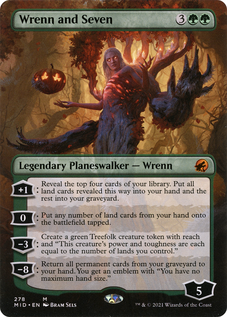 Wrenn and Seven (Borderless) (278) [Innistrad: Midnight Hunt] - Deck Out Gaming