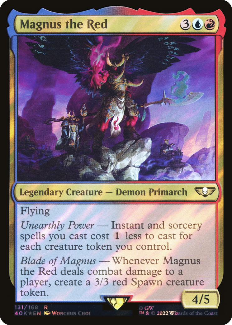 Magnus the Red (Surge Foil) (131) [Warhammer 40,000 Commander] foil - Deck Out Gaming