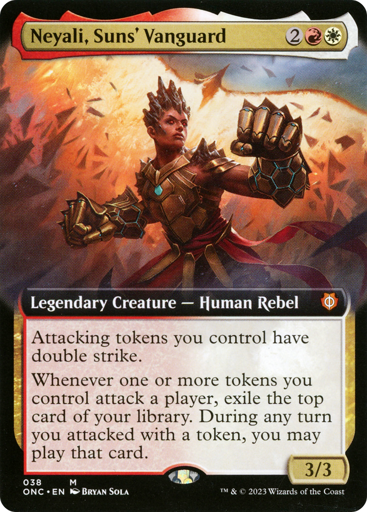Neyali, Suns' Vanguard (Extended Art) (38) [Phyrexia: All Will Be One Commander] foil - Deck Out Gaming