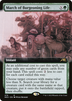 March of Burgeoning Life (Extended Art) (479) [Kamigawa: Neon Dynasty] foil - Deck Out Gaming
