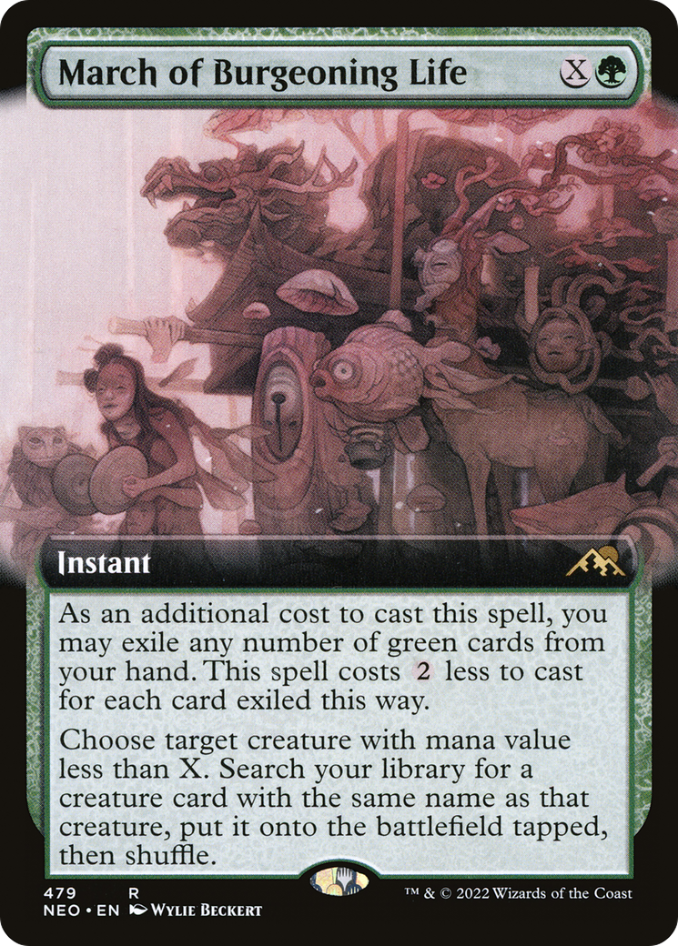 March of Burgeoning Life (Extended Art) (479) [Kamigawa: Neon Dynasty] - Deck Out Gaming
