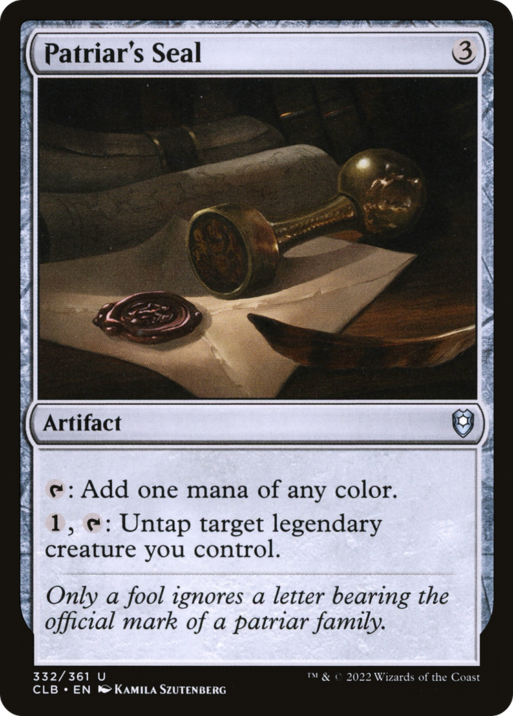 Patriar's Seal (332) [Commander Legends: Battle for Baldur's Gate] foil - Deck Out Gaming