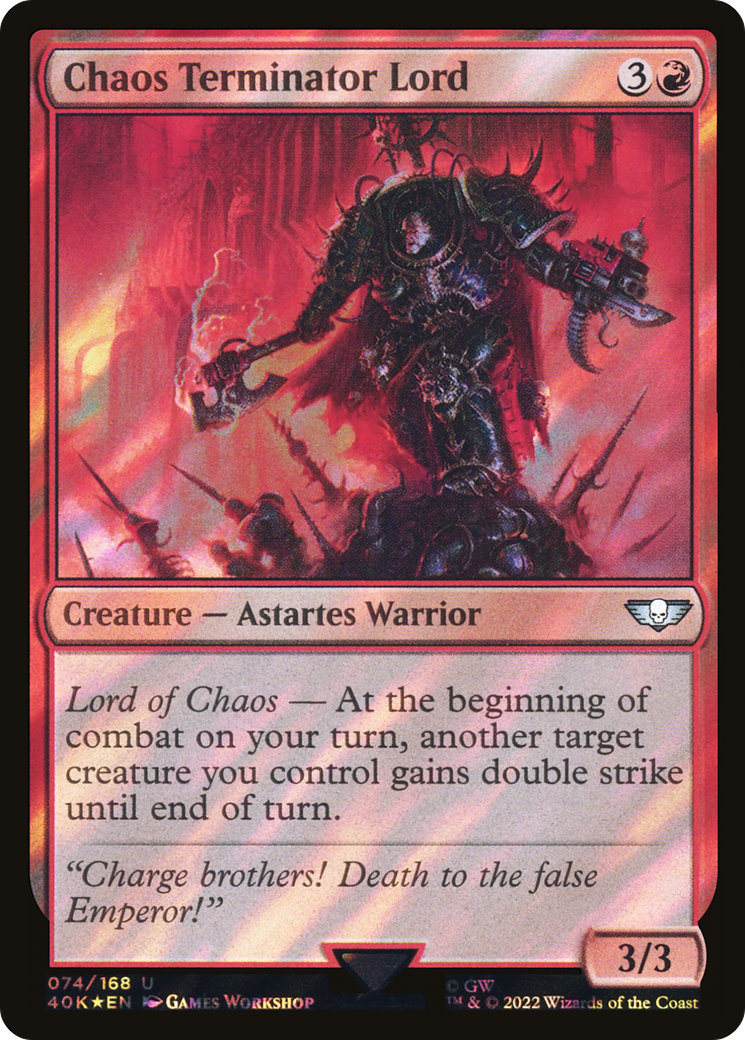 Chaos Terminator Lord (Surge Foil) (74) [Warhammer 40,000 Commander] foil - Deck Out Gaming