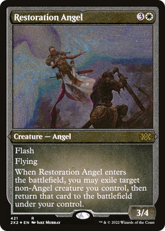 Restoration Angel (Foil Etched) (421) [Double Masters 2022] foil - Deck Out Gaming
