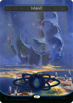 Island (487) (Borderless) (Galaxy Foil) (487) [Unfinity] foil - Deck Out Gaming