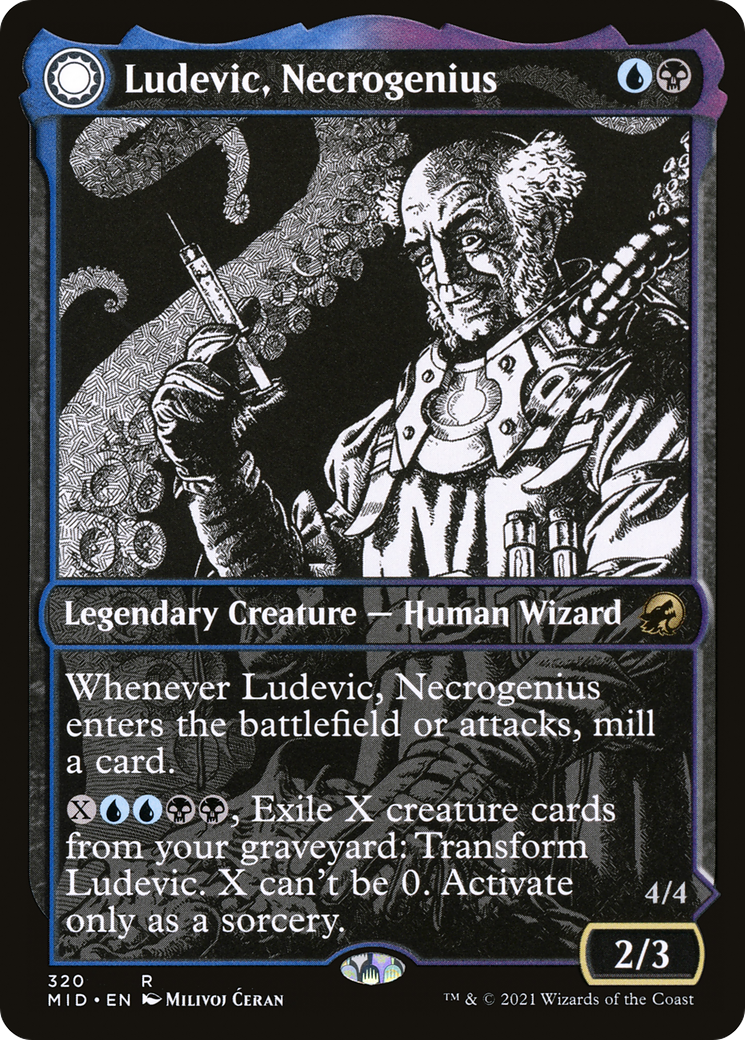 Ludevic, Necrogenius // Olag, Ludevic's Hubris (320) [Innistrad: Midnight Hunt] foil - Deck Out Gaming