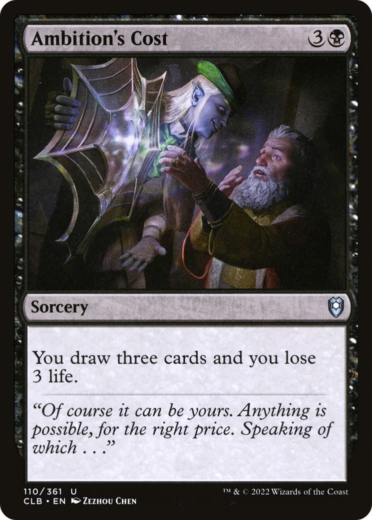 Ambition's Cost (110) [Commander Legends: Battle for Baldur's Gate] - Deck Out Gaming