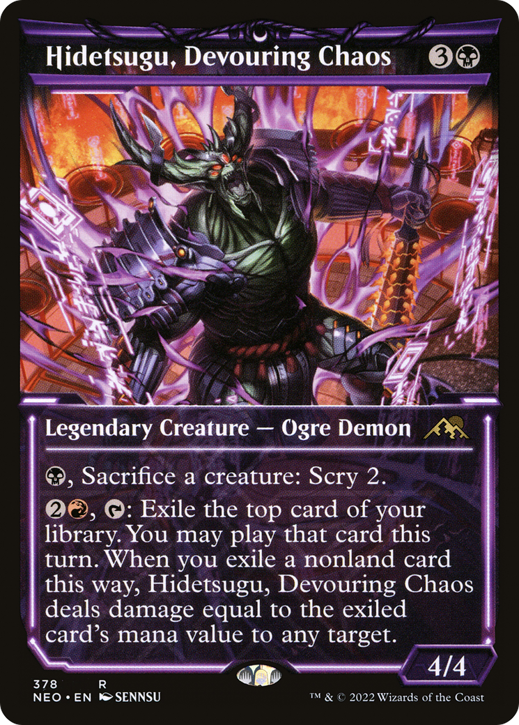 Hidetsugu, Devouring Chaos (Showcase) (378) [Kamigawa: Neon Dynasty] foil - Deck Out Gaming