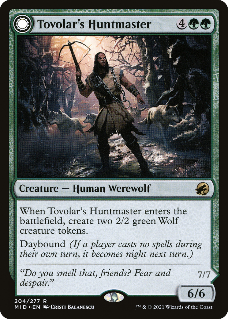 Tovolar's Huntmaster // Tovolar's Packleader (204) [Innistrad: Midnight Hunt] foil - Deck Out Gaming