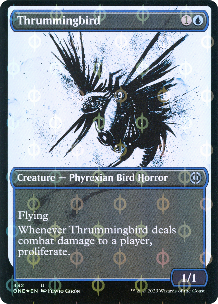 Thrummingbird (Showcase) (Step-and-Compleat Foil) (432) [Phyrexia: All Will Be One] foil - Deck Out Gaming