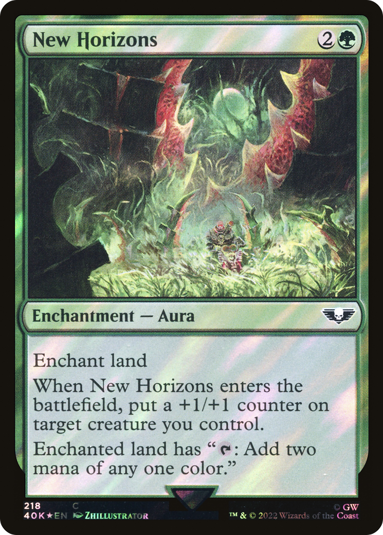 New Horizons (Surge Foil) (218) [Warhammer 40,000 Commander] foil - Deck Out Gaming