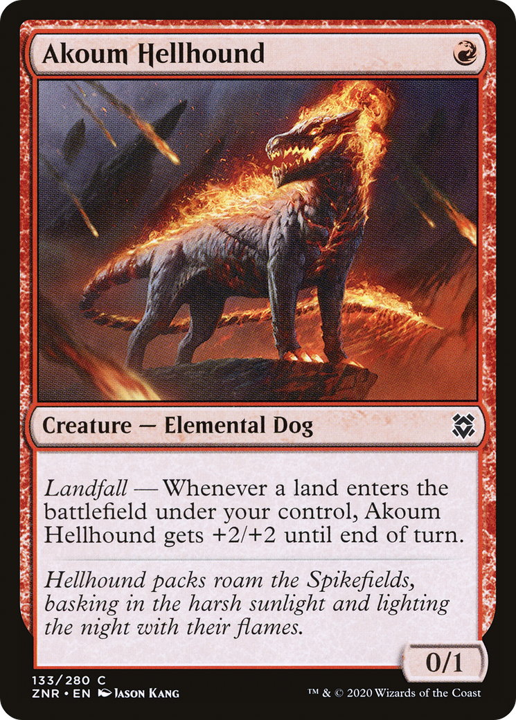 Akoum Hellhound (133) [Zendikar Rising] foil - Deck Out Gaming