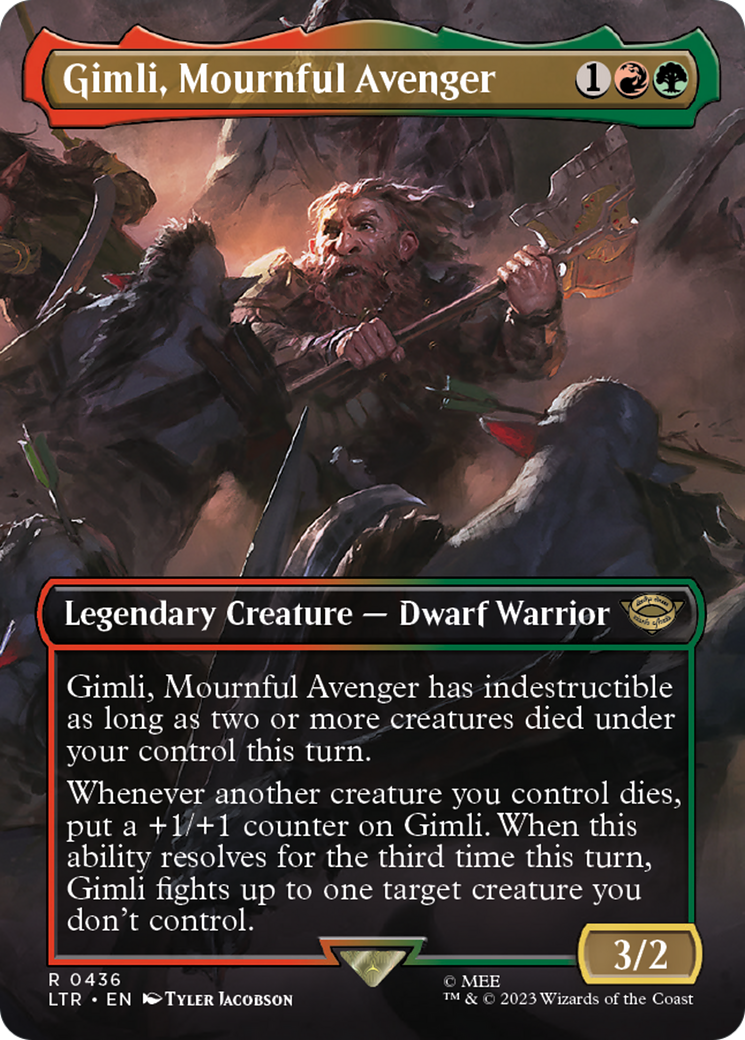 Gimli, Mournful Avenger (Borderless) (436) [The Lord of the Rings: Tales of Middle-earth] - Deck Out Gaming