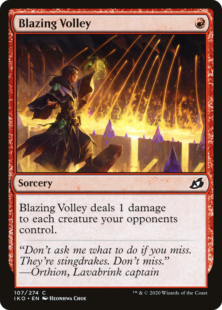 Blazing Volley (107) [Ikoria: Lair of Behemoths] - Deck Out Gaming