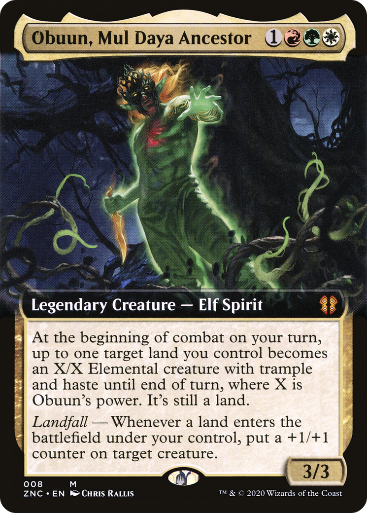 Obuun, Mul Daya Ancestor (Extended Art) (8) [Commander: Zendikar Rising] - Deck Out Gaming