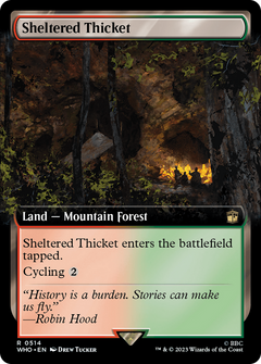 Sheltered Thicket (Extended Art) (514) [Doctor Who] foil - Deck Out Gaming