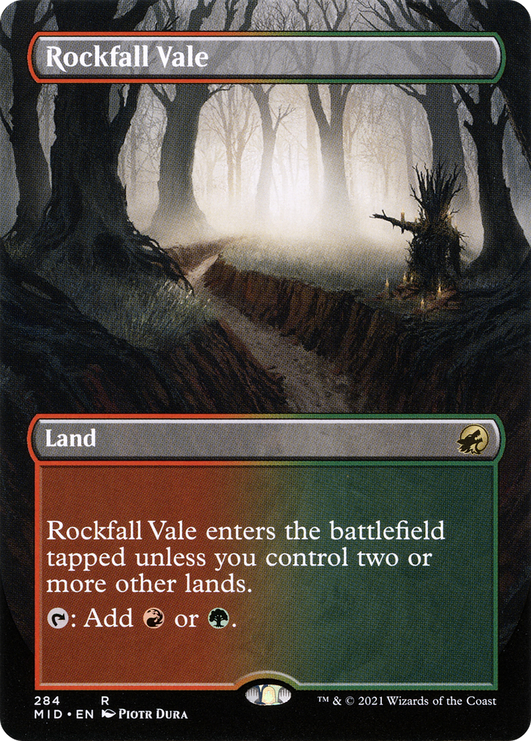 Rockfall Vale (Borderless) (284) [Innistrad: Midnight Hunt] foil - Deck Out Gaming