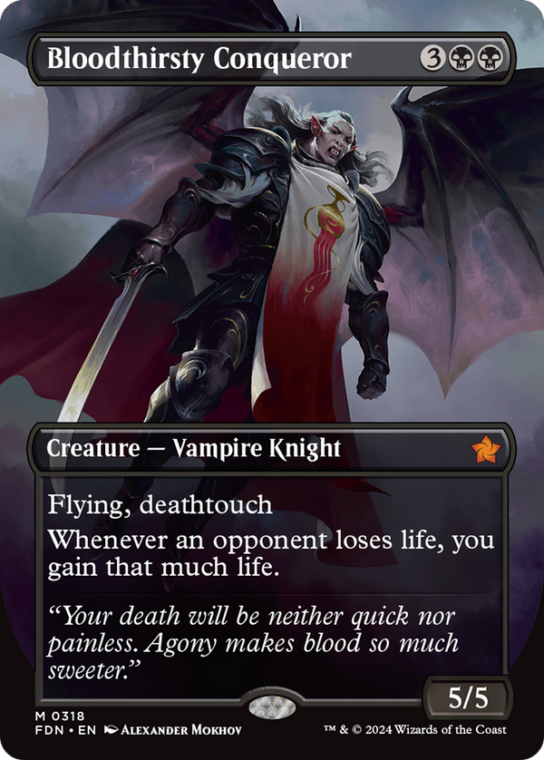 Bloodthirsty Conqueror (Borderless) (318) [Foundations] - Deck Out Gaming