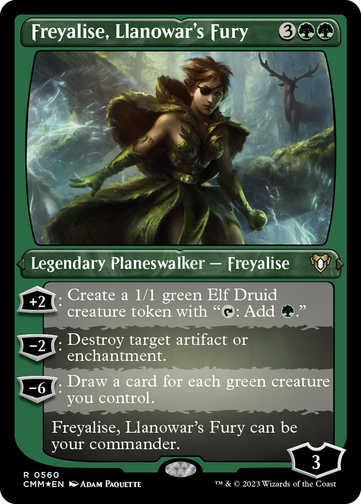 Freyalise, Llanowar's Fury (560) [Commander Masters] etched - Deck Out Gaming