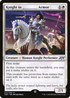 Knight in _______ Armor (17) [Unfinity] foil - Deck Out Gaming