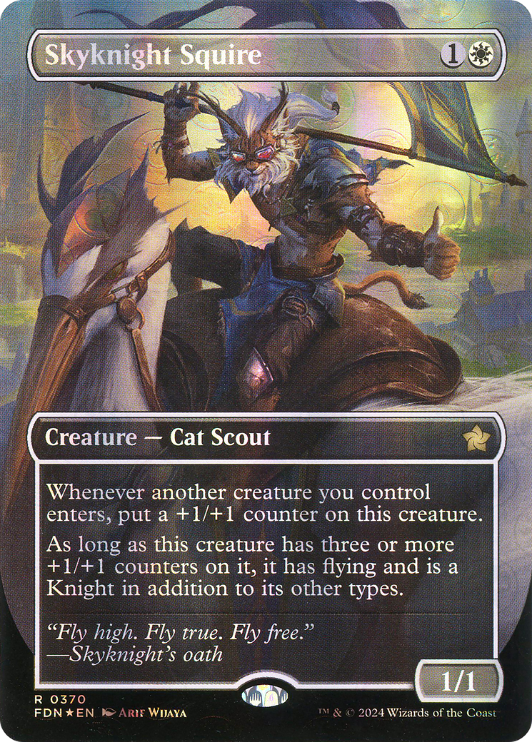 Skyknight Squire (Borderless) (Mana Foil) (370) [Foundations] foil - Deck Out Gaming