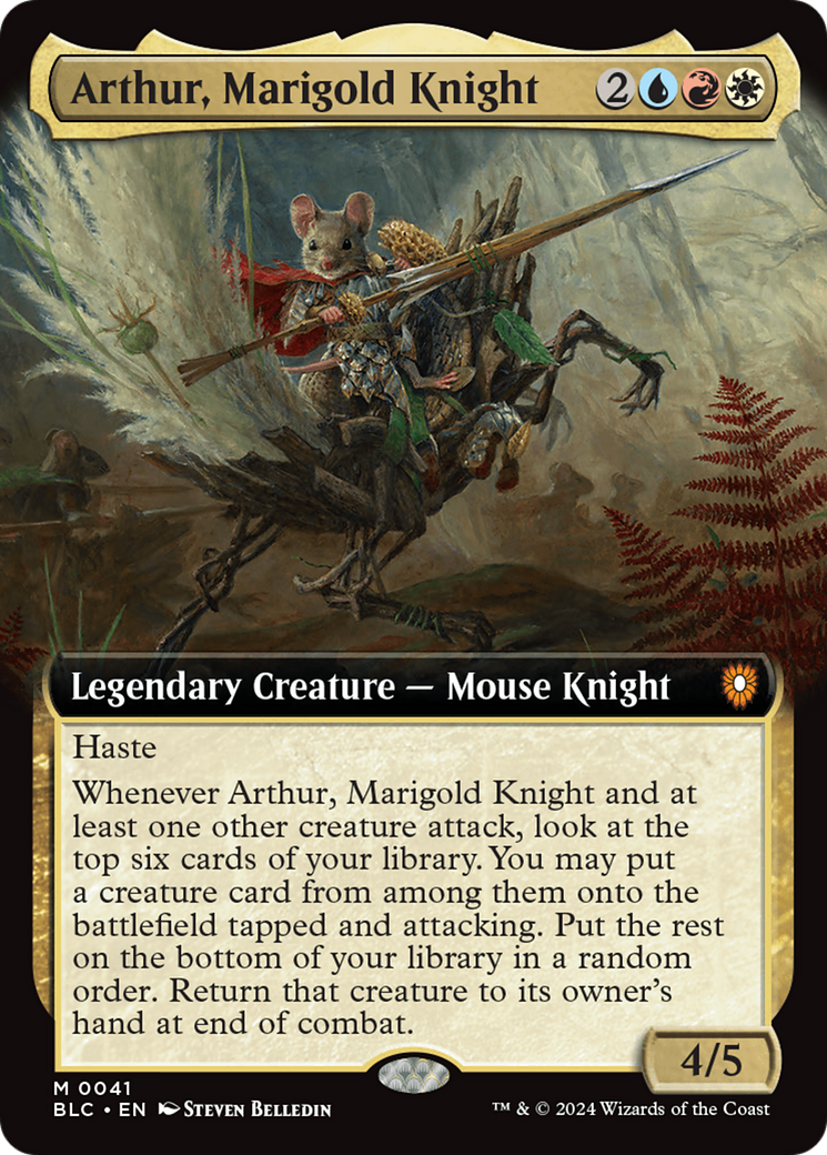 Arthur, Marigold Knight (Extended Art) (41) [Bloomburrow Commander] - Deck Out Gaming