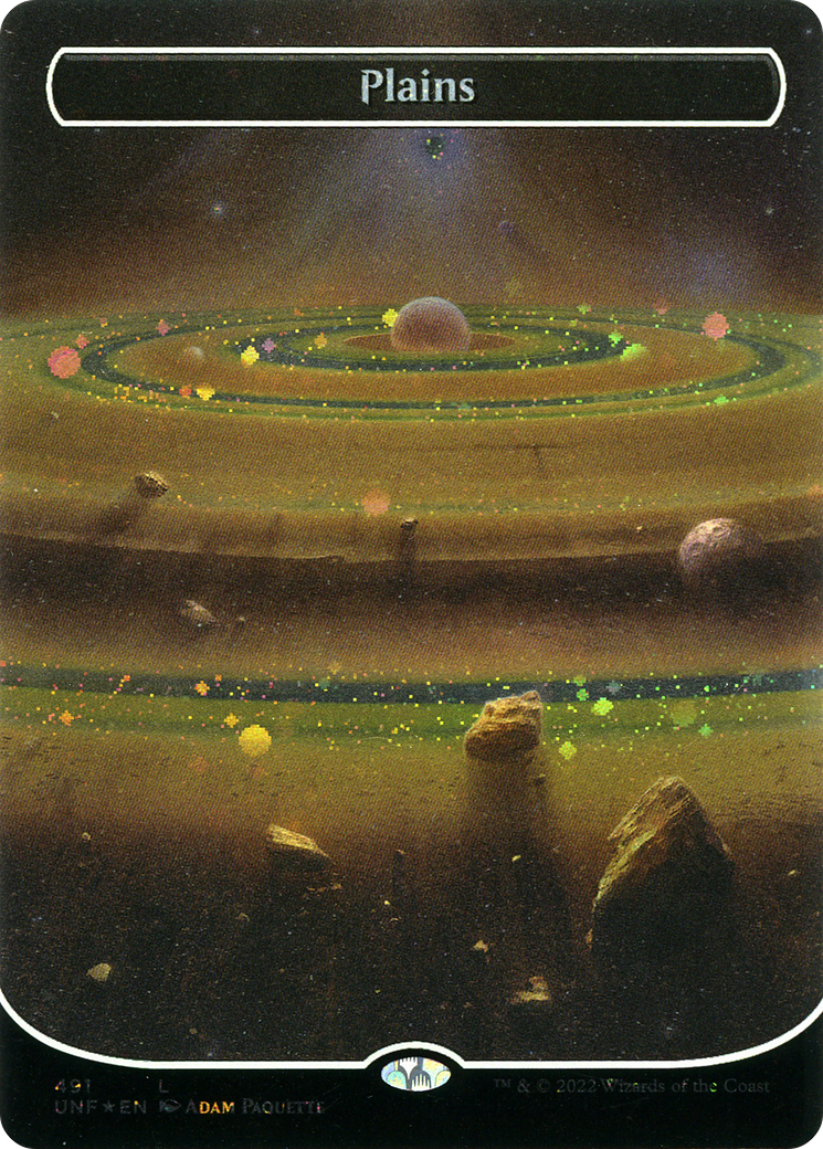 Plains (491) (Borderless) (Galaxy Foil) (491) [Unfinity] foil - Deck Out Gaming