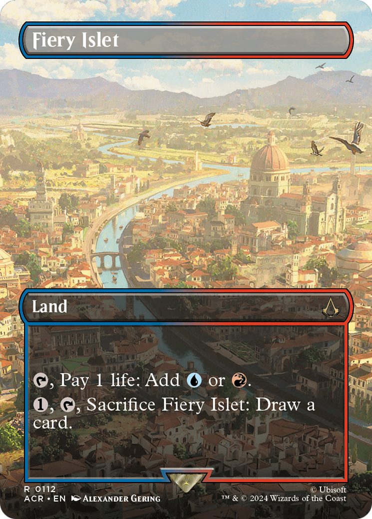 Fiery Islet (Borderless) (112) [Assassin's Creed] foil - Deck Out Gaming
