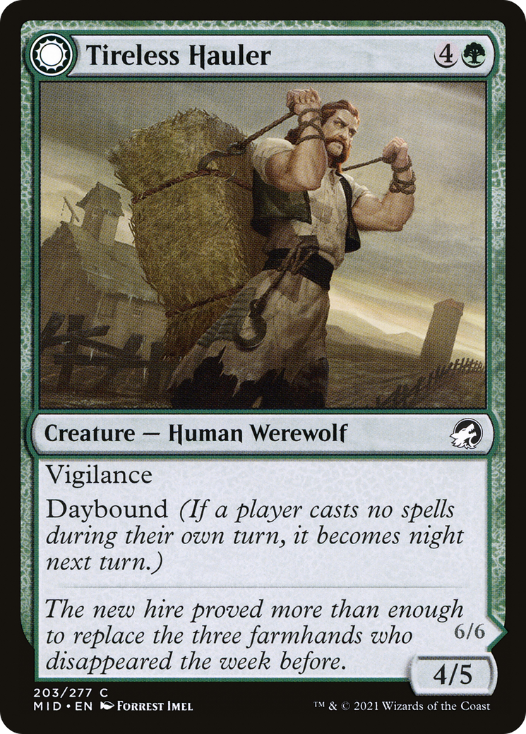 Tireless Hauler // Dire-Strain Brawler (203) [Innistrad: Midnight Hunt] foil - Deck Out Gaming