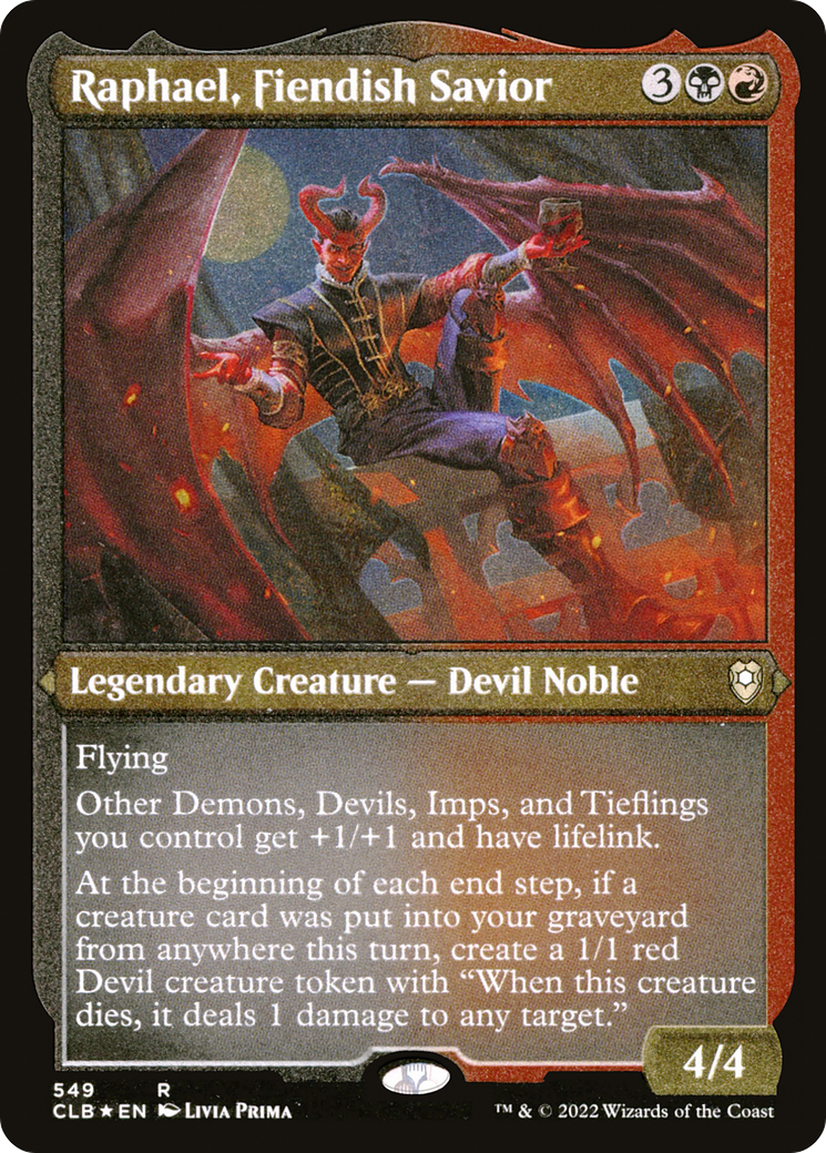 Raphael, Fiendish Savior (549) [Commander Legends: Battle for Baldur's Gate] etched - Deck Out Gaming