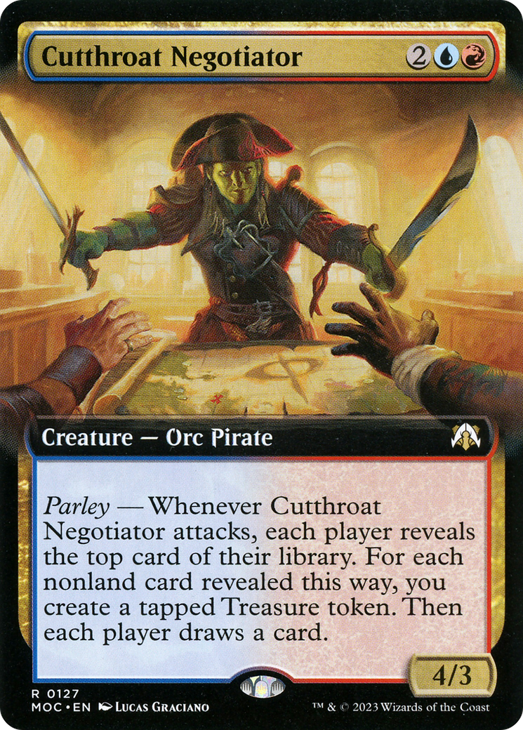 Cutthroat Negotiator (Extended Art) (127) [March of the Machine Commander] foil - Deck Out Gaming