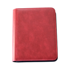 4-Pocket Zippered Toploader Binder - 112 Card Slots - Red - Deck Out Gaming