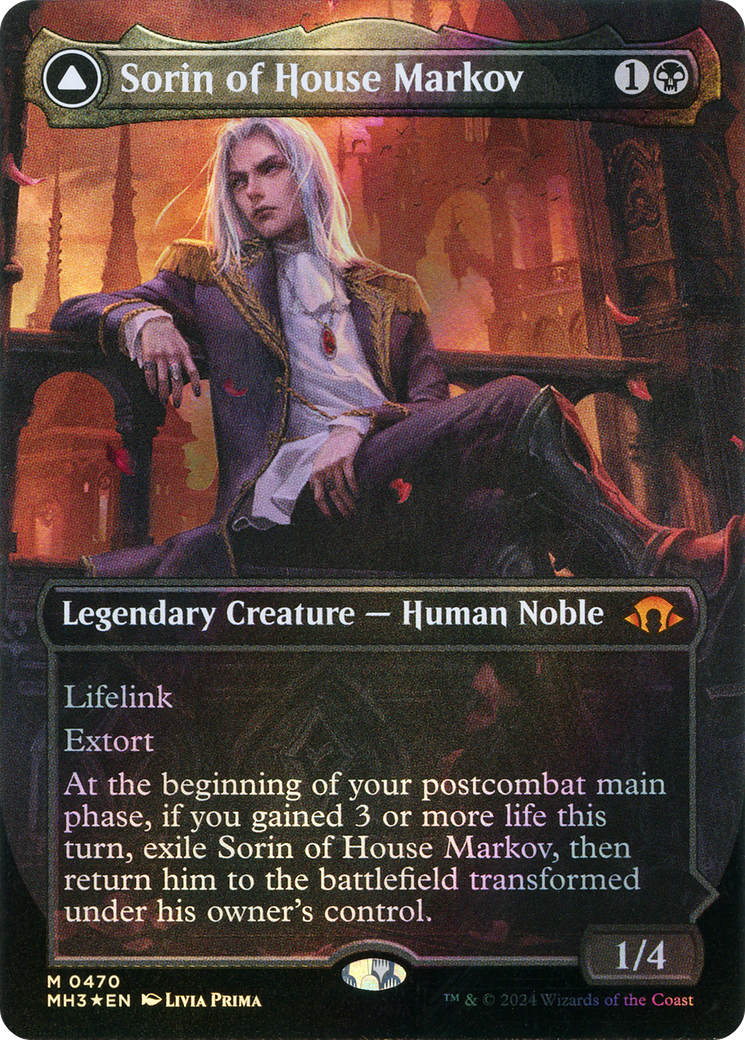 Sorin of House Markov (Borderless) (Textured Foil) (470) [Modern Horizons 3] foil - Deck Out Gaming