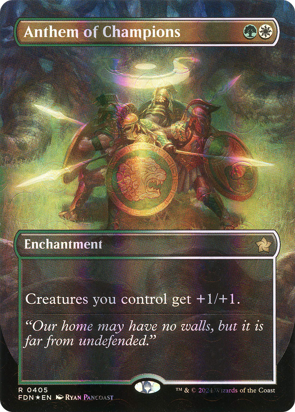 Anthem of Champions (Borderless) (Mana Foil) (405) [Foundations] foil - Deck Out Gaming