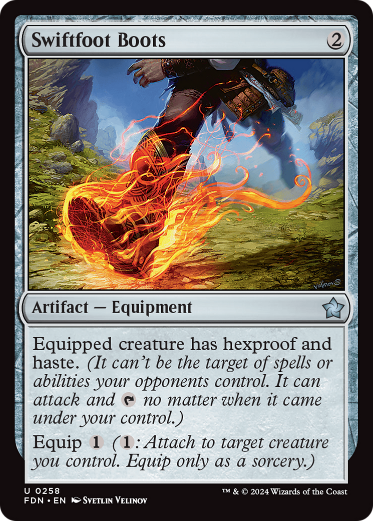 Swiftfoot Boots (258) [Foundations] foil - Deck Out Gaming