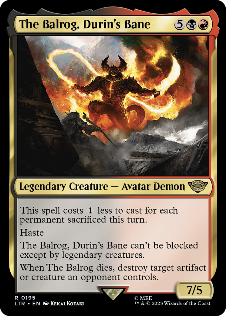 The Balrog, Durin's Bane (195) [The Lord of the Rings: Tales of Middle-earth] foil - Deck Out Gaming