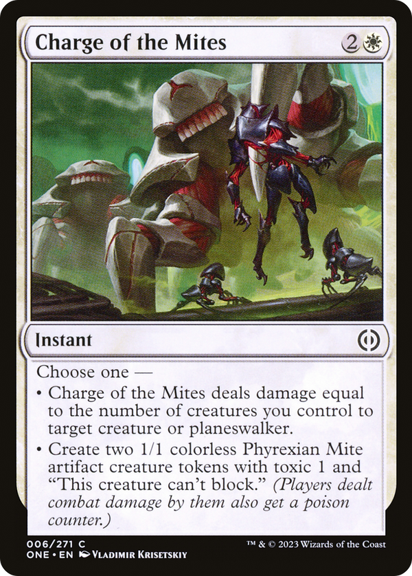 Charge of the Mites (6) [Phyrexia: All Will Be One] foil - Deck Out Gaming