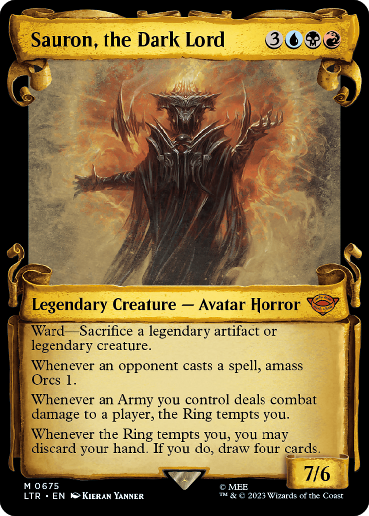 Sauron, the Dark Lord (Showcase Scrolls) (675) [The Lord of the Rings: Tales of Middle-earth] foil - Deck Out Gaming